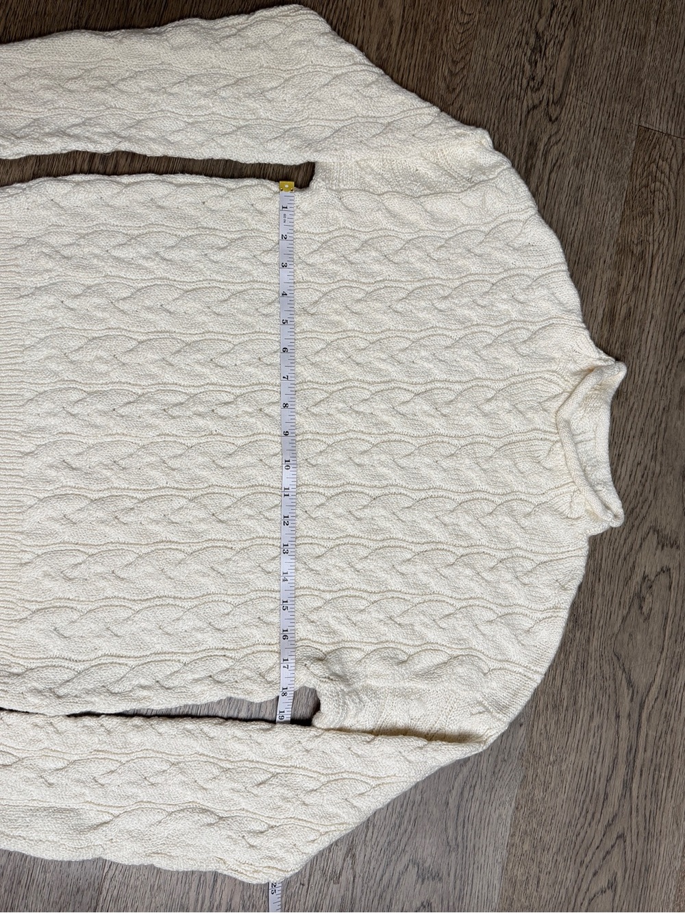 J.Crew Ivory Cable Knit Sweater L | Old Money Preppy Coastal - Picture 9 of 10